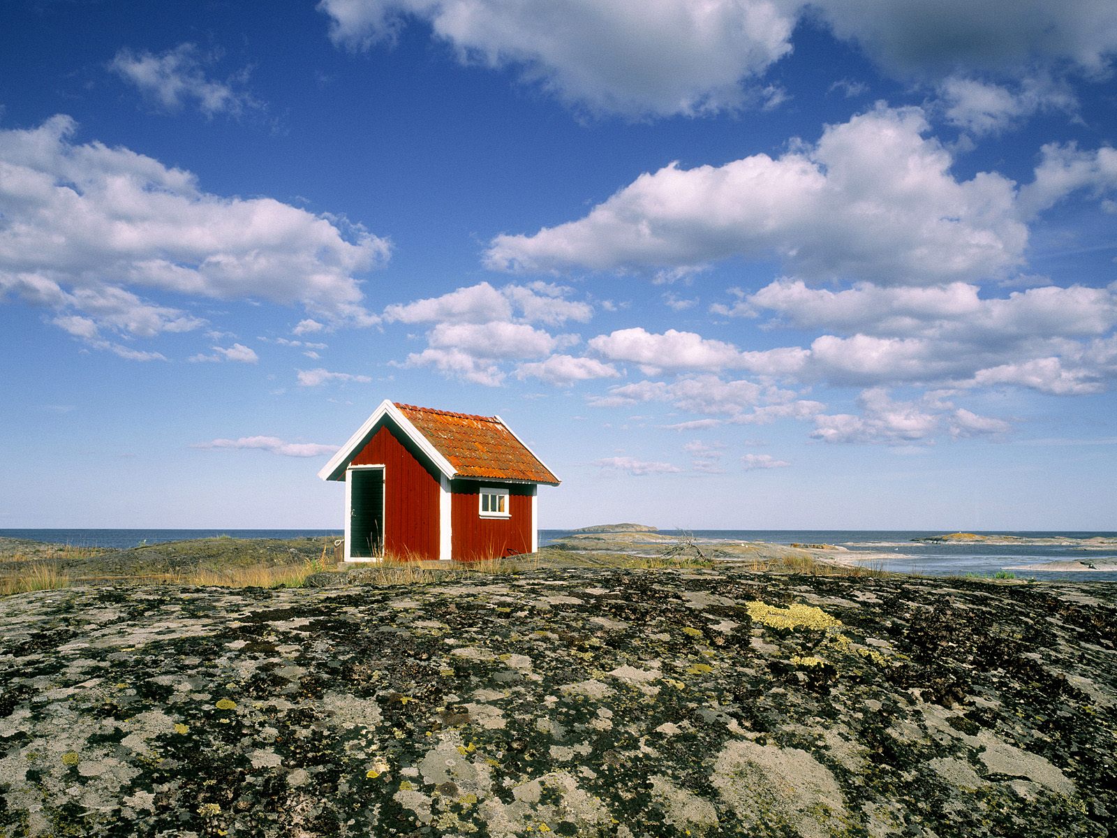 Small Hut at the Coastline of the Baltic Sea Tjust Archipelago Sweden