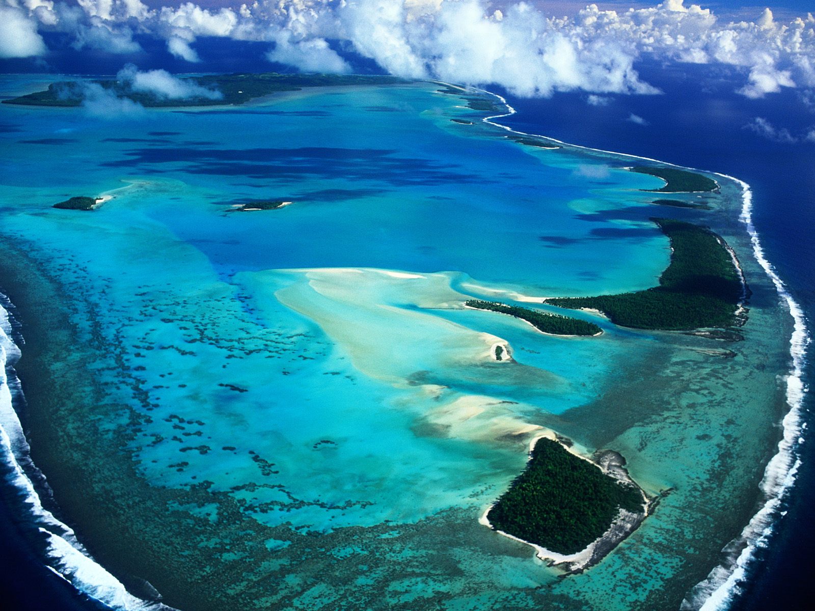 Aerial View of Aitutaki Island Cook Islands