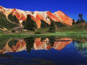 Red Mountain Reflected in Alpine Tarn in Gary Cooper Gulch Ouray Colorado