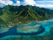 Aerial View of Moorea Island French Polynesia