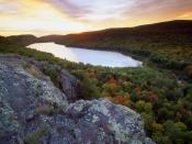 Lake of the Clouds at Sunset Porcupine Mountains State Park Michigan