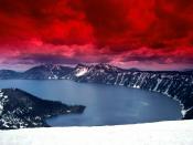 Scarlet Skies Crater Lake Oregon